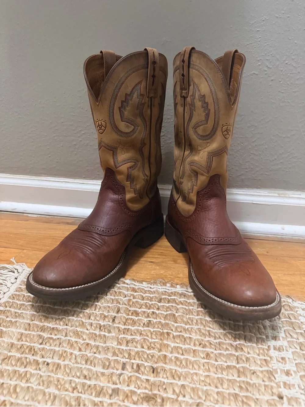 Ariat Brown and Tan Western Work Boots